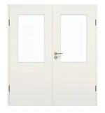 Frontansicht von GARANT Doppelflügeltür inkl. Zarge Weiß Struktur Premium CPL mit Lichtausschnitt LA-6