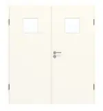 Frontansicht von GARANT Doppelflügeltür inkl. Zarge 0105-60 Pearl White CPL mit Lichtausschnitt LA-7