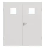 Frontansicht von GARANT Doppelflügeltür inkl. Zarge 0160-60 Silver Grey CPL mit Lichtausschnitt LA-7