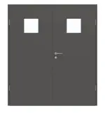 Frontansicht von GARANT Doppelflügeltür inkl. Zarge 10622-60 Ebony CPL mit Lichtausschnitt LA-7