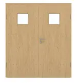 Frontansicht von GARANT Doppelflügeltür inkl. Zarge Authentic Asteiche CPL mit Lichtausschnitt LA-7