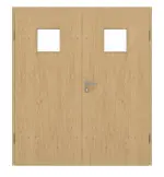 Frontansicht von GARANT Doppelflügeltür inkl. Zarge Authentic Asteiche GCK08 mit Lichtausschnitt LA-7