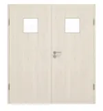 Frontansicht von GARANT Doppelflügeltür inkl. Zarge Authentic Perl CPL mit Lichtausschnitt LA-7