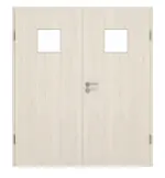 Frontansicht von GARANT Doppelflügeltür inkl. Zarge Authentic Perl GCK08 mit Lichtausschnitt LA-7