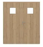 Frontansicht von GARANT Doppelflügeltür inkl. Zarge Authentic Risseiche CPL mit Lichtausschnitt LA-7