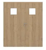 Frontansicht von GARANT Doppelflügeltür inkl. Zarge Authentic Risseiche GCK08 mit Lichtausschnitt LA-7