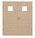 Frontansicht von GARANT Doppelflügeltür inkl. Zarge Quer Authentic Achat CPL mit Lichtausschnitt LA-7