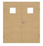 Frontansicht von GARANT Doppelflügeltür inkl. Zarge Quer Authentic Asteiche CPL mit Lichtausschnitt LA-7