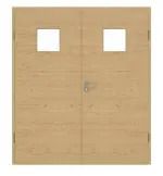 Frontansicht von GARANT Doppelflügeltür inkl. Zarge Quer Authentic Asteiche GCK08 mit Lichtausschnitt LA-7