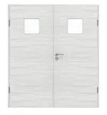 Frontansicht von GARANT Doppelflügeltür inkl. Zarge Quer Authentic Grigio GCK08 mit Lichtausschnitt LA-7