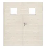 Frontansicht von GARANT Doppelflügeltür inkl. Zarge Quer Authentic Perl GCK08 mit Lichtausschnitt LA-7