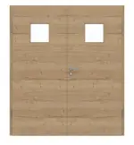 Frontansicht von GARANT Doppelflügeltür inkl. Zarge Quer Authentic Risseiche CPL mit Lichtausschnitt LA-7