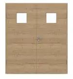 Frontansicht von GARANT Doppelflügeltür inkl. Zarge Quer Authentic Risseiche GCK08 mit Lichtausschnitt LA-7