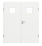 Frontansicht von GARANT Doppelflügeltür inkl. Zarge D354-60 Designer White Resopal mit Lichtausschnitt LA-7