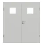 Frontansicht von GARANT Doppelflügeltür inkl. Zarge D92-60 Dove Grey Resopal mit Lichtausschnitt LA-7