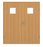Frontansicht von GARANT Doppelflügeltür inkl. Zarge Eiche Premium CPL mit Lichtausschnitt LA-7