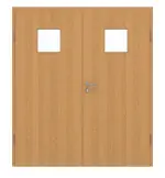 Frontansicht von GARANT Doppelflügeltür inkl. Zarge Eiche Premium GCK08 mit Lichtausschnitt LA-7