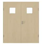 Frontansicht von GARANT Doppelflügeltür inkl. Zarge Natura Ahorn CPL mit Lichtausschnitt LA-7