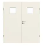 Frontansicht von GARANT Doppelflügeltür inkl. Zarge Weißlack 9010 GHK08 mit Lichtausschnitt LA-7