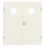 Frontansicht von GARANT Doppelflügeltür inkl. Zarge Weißlack 9010 mit Lichtausschnitt LA-7