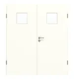 Frontansicht von GARANT Doppelflügeltür inkl. Zarge U11026SD Kristallweiß GHK08 mit Lichtausschnitt LA-7