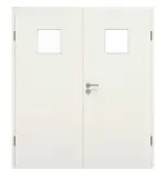 Frontansicht von GARANT Doppelflügeltür inkl. Zarge Weiß Struktur Premium CPL mit Lichtausschnitt LA-7