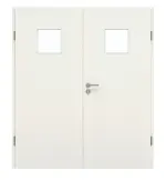 Frontansicht von GARANT Doppelflügeltür inkl. Zarge Weiß Struktur Premium GCK08 mit Lichtausschnitt LA-7