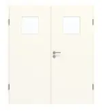 Frontansicht von GARANT Doppelflügeltür inkl. Zarge 0105-60 Pearl White CPL mit Lichtausschnitt LA-8