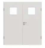 Frontansicht von GARANT Doppelflügeltür inkl. Zarge 0160-60 Silver Grey CPL mit Lichtausschnitt LA-8