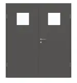 Frontansicht von GARANT Doppelflügeltür inkl. Zarge 10622-60 Ebony CPL mit Lichtausschnitt LA-8