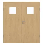 Frontansicht von GARANT Doppelflügeltür inkl. Zarge Authentic Asteiche CPL mit Lichtausschnitt LA-8