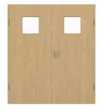 Frontansicht von GARANT Doppelflügeltür inkl. Zarge Authentic Asteiche GCK08 mit Lichtausschnitt LA-8