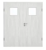 Frontansicht von GARANT Doppelflügeltür inkl. Zarge Authentic Grigio GCK08 mit Lichtausschnitt LA-8