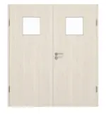 Frontansicht von GARANT Doppelflügeltür inkl. Zarge Authentic Perl CPL mit Lichtausschnitt LA-8