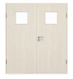 Frontansicht von GARANT Doppelflügeltür inkl. Zarge Authentic Perl GCK08 mit Lichtausschnitt LA-8