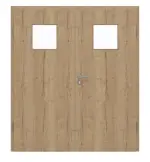 Frontansicht von GARANT Doppelflügeltür inkl. Zarge Authentic Risseiche CPL mit Lichtausschnitt LA-8