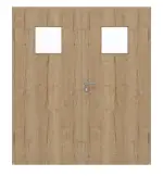 Frontansicht von GARANT Doppelflügeltür inkl. Zarge Authentic Risseiche GCK08 mit Lichtausschnitt LA-8