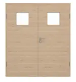 Frontansicht von GARANT Doppelflügeltür inkl. Zarge Quer Authentic Achat CPL mit Lichtausschnitt LA-8