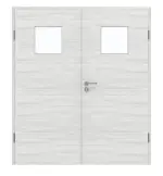 Frontansicht von GARANT Doppelflügeltür inkl. Zarge Quer Authentic Grigio GCK08 mit Lichtausschnitt LA-8