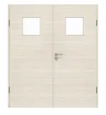 Frontansicht von GARANT Doppelflügeltür inkl. Zarge Quer Authentic Perl GCK08 mit Lichtausschnitt LA-8