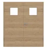 Frontansicht von GARANT Doppelflügeltür inkl. Zarge Quer Authentic Risseiche CPL mit Lichtausschnitt LA-8