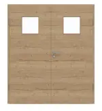 Frontansicht von GARANT Doppelflügeltür inkl. Zarge Quer Authentic Risseiche GCK08 mit Lichtausschnitt LA-8