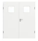 Frontansicht von GARANT Doppelflügeltür inkl. Zarge D354-60 Designer White Resopal mit Lichtausschnitt LA-8