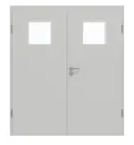 Frontansicht von GARANT Doppelflügeltür inkl. Zarge D92-60 Dove Grey Resopal mit Lichtausschnitt LA-8