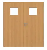 Frontansicht von GARANT Doppelflügeltür inkl. Zarge Eiche Premium CPL mit Lichtausschnitt LA-8