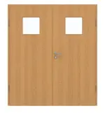 Frontansicht von GARANT Doppelflügeltür inkl. Zarge Eiche Premium GCK08 mit Lichtausschnitt LA-8