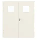 Frontansicht von GARANT Doppelflügeltür inkl. Zarge Weißlack 9010 CPL mit Lichtausschnitt LA-8