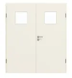 Frontansicht von GARANT Doppelflügeltür inkl. Zarge Weißlack 9010 GHK08 mit Lichtausschnitt LA-8