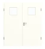 Frontansicht von GARANT Doppelflügeltür inkl. Zarge U11026SD Kristallweiß GHK08 mit Lichtausschnitt LA-8