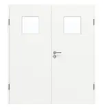 Frontansicht von GARANT Doppelflügeltür inkl. Zarge U11209SD Edelweiß GHK08 mit Lichtausschnitt LA-8